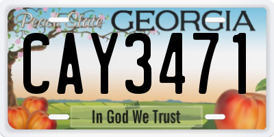 GA license plate CAY3471