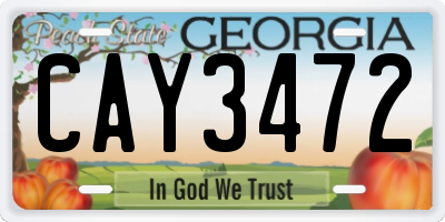 GA license plate CAY3472