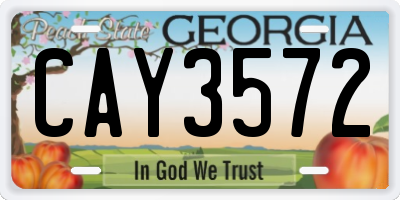 GA license plate CAY3572