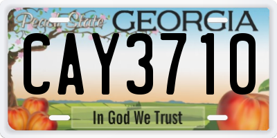 GA license plate CAY3710