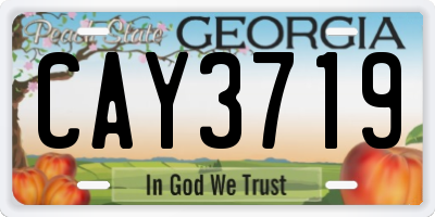 GA license plate CAY3719