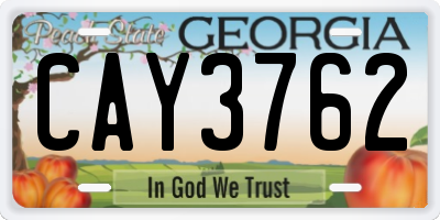GA license plate CAY3762