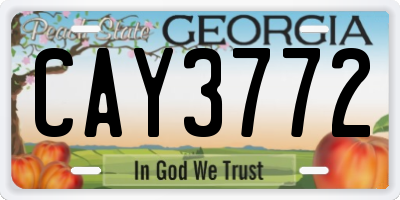 GA license plate CAY3772