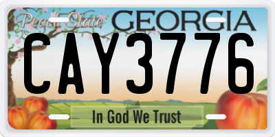 GA license plate CAY3776
