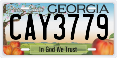 GA license plate CAY3779