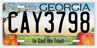GA license plate CAY3798
