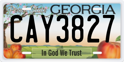 GA license plate CAY3827