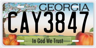 GA license plate CAY3847