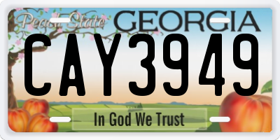 GA license plate CAY3949