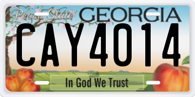 GA license plate CAY4014