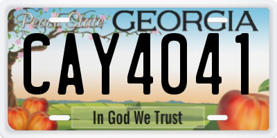 GA license plate CAY4041