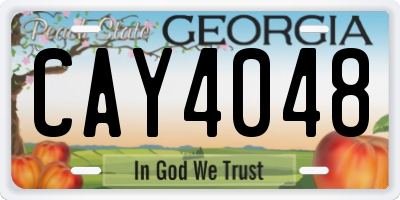 GA license plate CAY4048