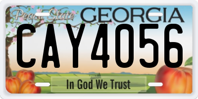 GA license plate CAY4056