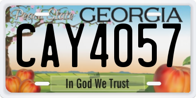 GA license plate CAY4057