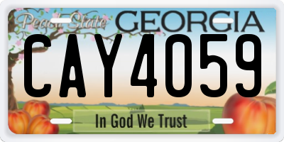 GA license plate CAY4059