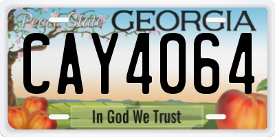 GA license plate CAY4064