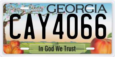GA license plate CAY4066