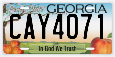 GA license plate CAY4071