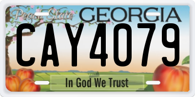 GA license plate CAY4079
