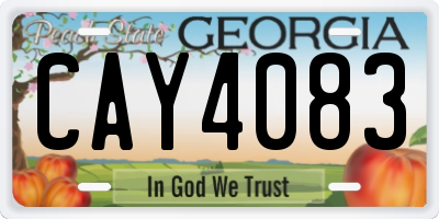 GA license plate CAY4083