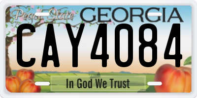 GA license plate CAY4084