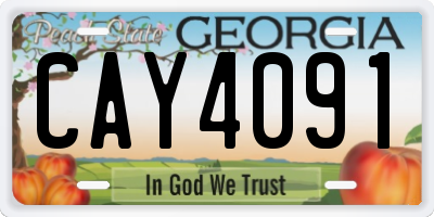 GA license plate CAY4091