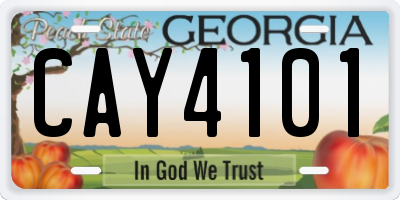 GA license plate CAY4101
