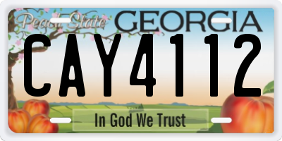 GA license plate CAY4112
