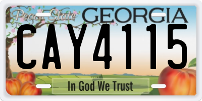 GA license plate CAY4115
