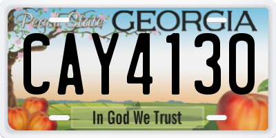 GA license plate CAY4130