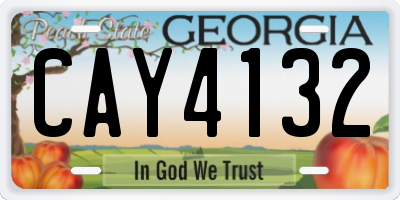 GA license plate CAY4132
