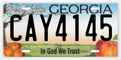 GA license plate CAY4145