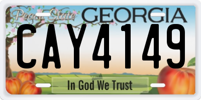 GA license plate CAY4149