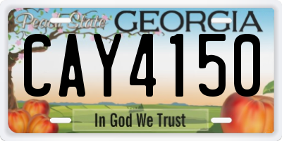 GA license plate CAY4150