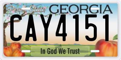GA license plate CAY4151
