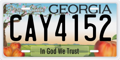 GA license plate CAY4152