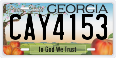 GA license plate CAY4153