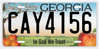 GA license plate CAY4156