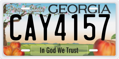 GA license plate CAY4157
