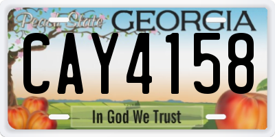 GA license plate CAY4158