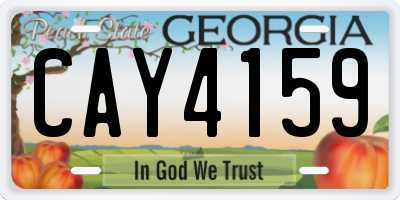 GA license plate CAY4159