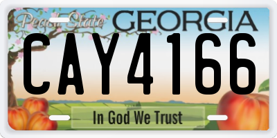GA license plate CAY4166