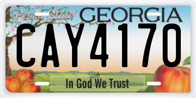 GA license plate CAY4170