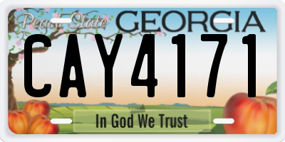 GA license plate CAY4171