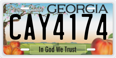 GA license plate CAY4174