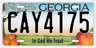 GA license plate CAY4175