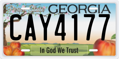 GA license plate CAY4177