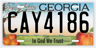 GA license plate CAY4186