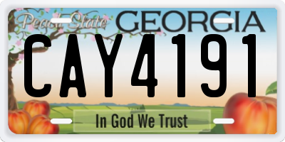 GA license plate CAY4191