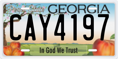 GA license plate CAY4197
